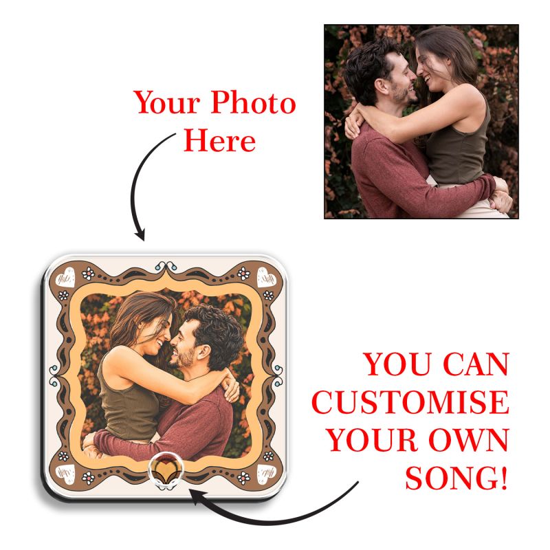 Personalized Musical Fridge Magnet Custom with Photo & Any Song Anniversary & Birthday Gift for Girlfriend, Boyfriend, Husband & Wife Playable Song Magnet